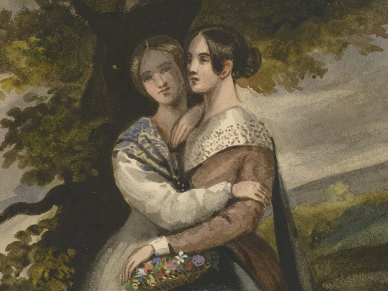 1803-Prosper Mérimée - Madame Delessert, Valentine de Labord e sua figlia Cécile, contessa di Nadaillac, in piedi